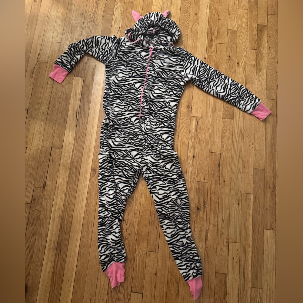 Totally pink zebra onesie M